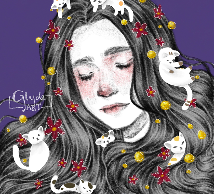 goddess Freyja and kittens